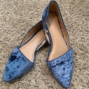 A new day blue velvet flats